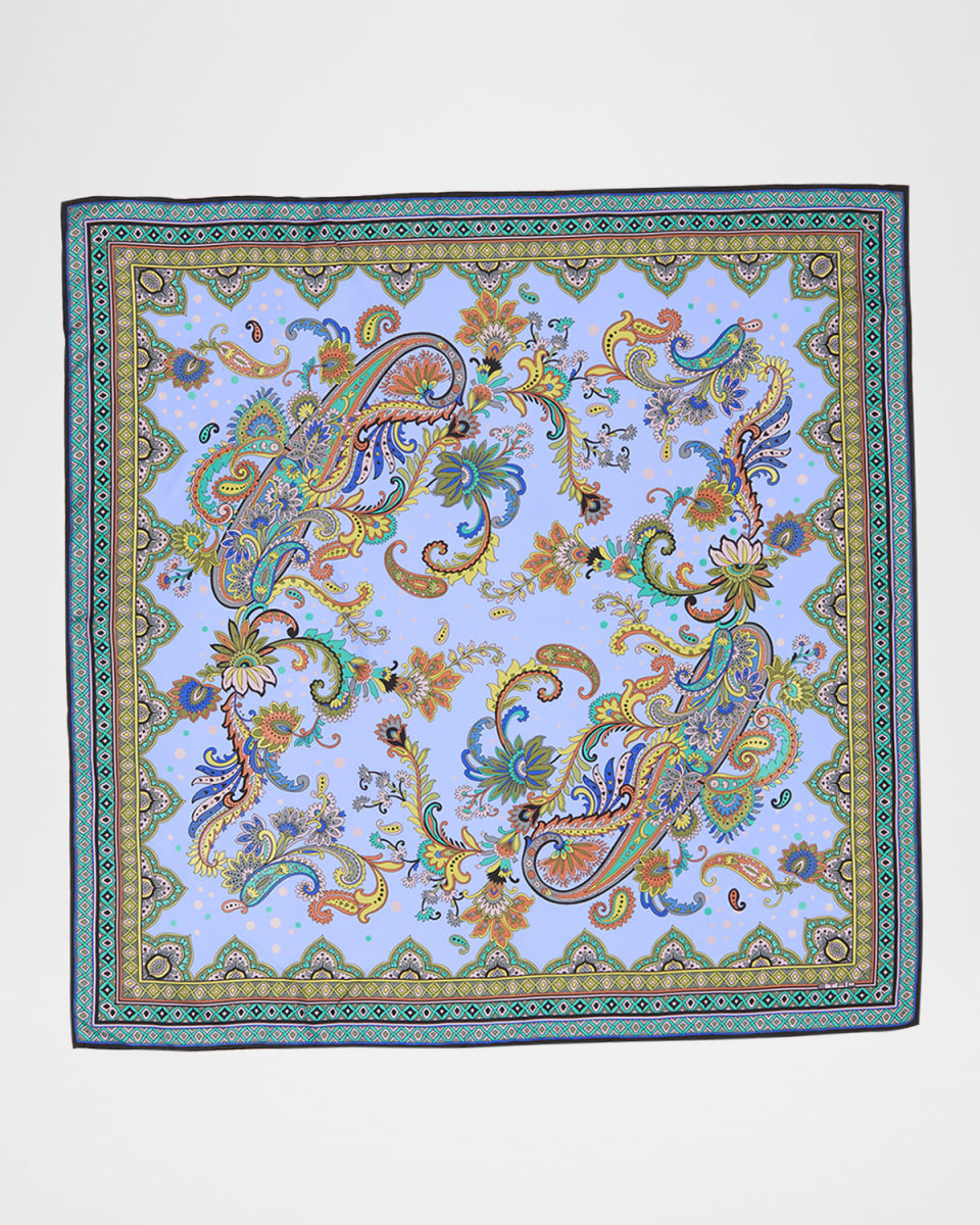 Norma Paisley-Print Silk Twill Scarf
